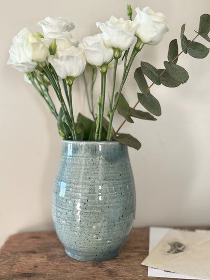 Unique Studio Pottery Blue Textured Pot by Beryl Fletcher