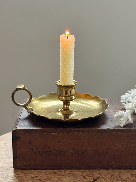 Vintage Brass Scalloped Chamberstick by Bates Brass of Birmingham