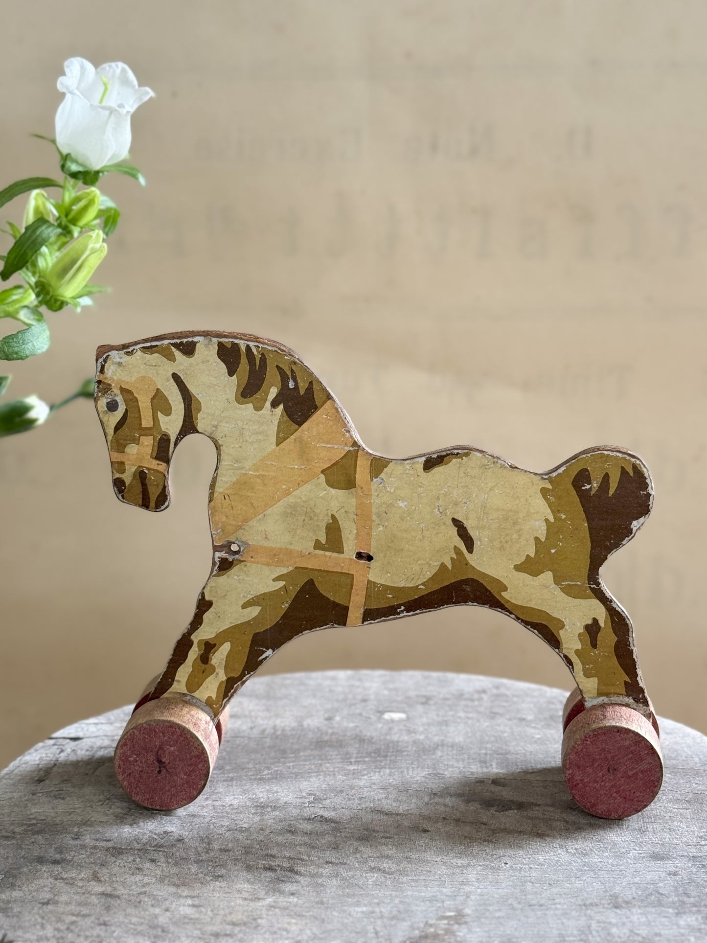 Handmade Vintage Playworn Wooden Horse