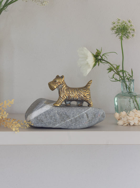 Vintage Solid Brass Scotty Dog Miniature