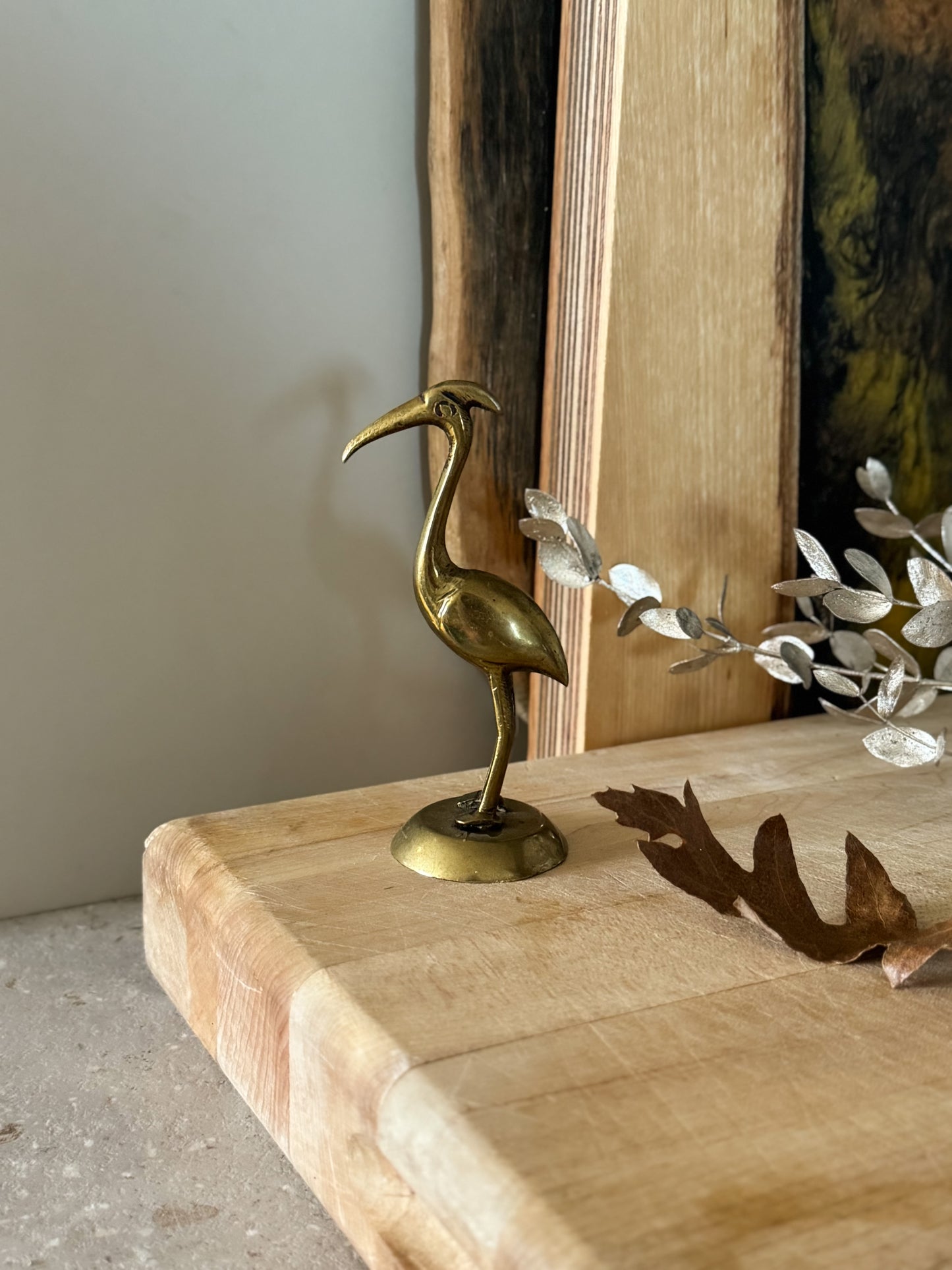 Vintage Solid Brass Bird Figurine