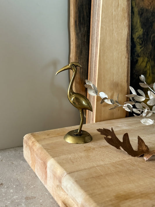 Vintage Solid Brass Bird Figurine