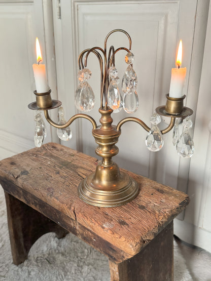 Vintage Laura Ashley Brushed Brass French Girandole Style Candelabra