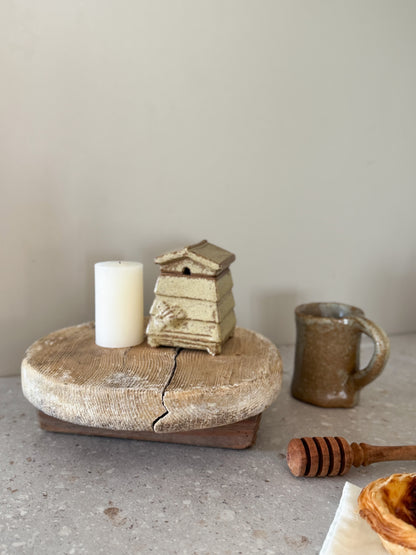 Handmade French Wooden Trivet – Repurposed from an Antique Cheese Mould