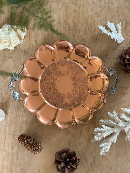 Vintage Solid Copper Scalloped Dish by Venetia Copper, Canada