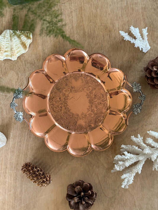 Vintage Solid Copper Scalloped Dish by Venetia Copper, Canada