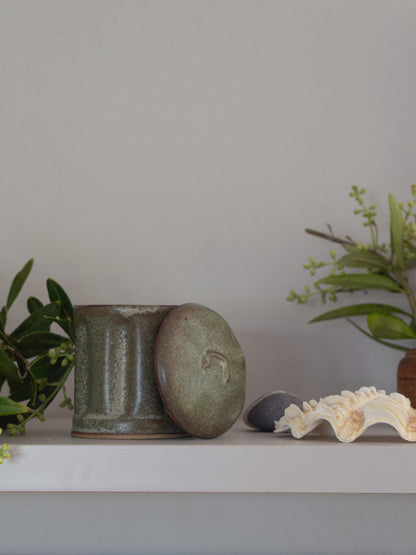 Vintage Studio Pottery ‘Dustbin’ Sculpture / Trinket Pot