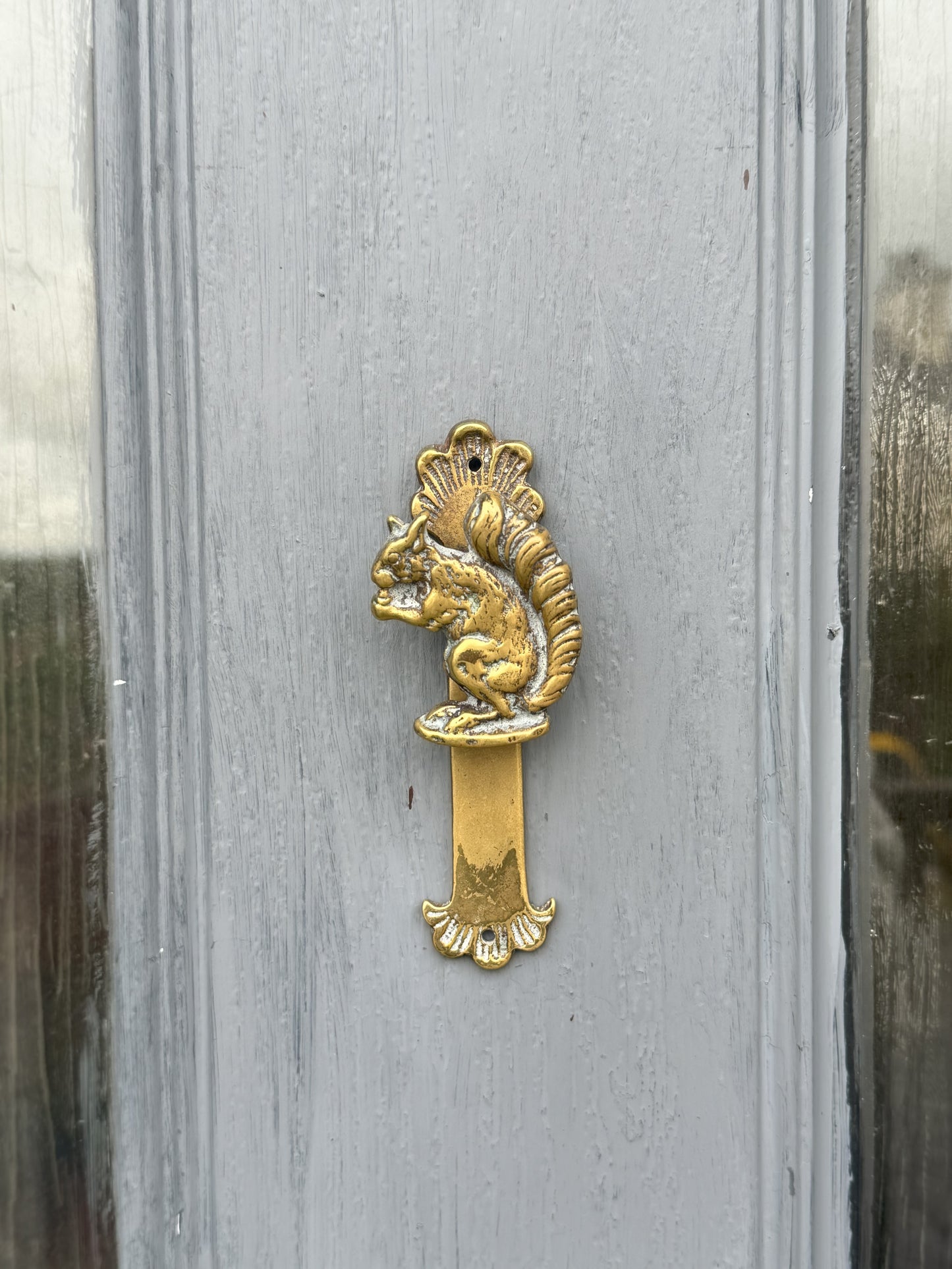 Vintage Solid Brass Squirrel Door Knocker