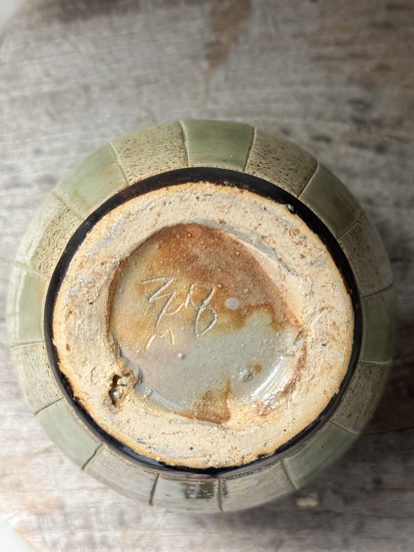 Vintage Handmade Studio Pottery Geometric Pot