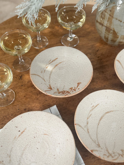 Vintage Unique Chinese Studio Pottery Plates | Set of 4