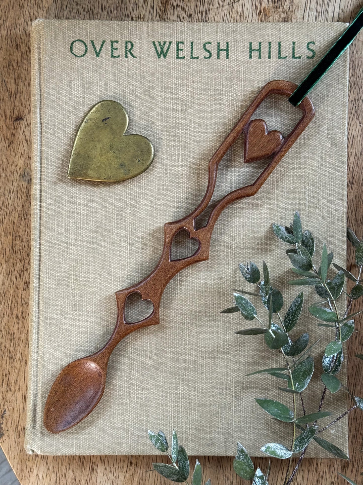 Three Hearts • Tair Calon - Vintage Intricately Hand-Carved Welsh Love Spoon