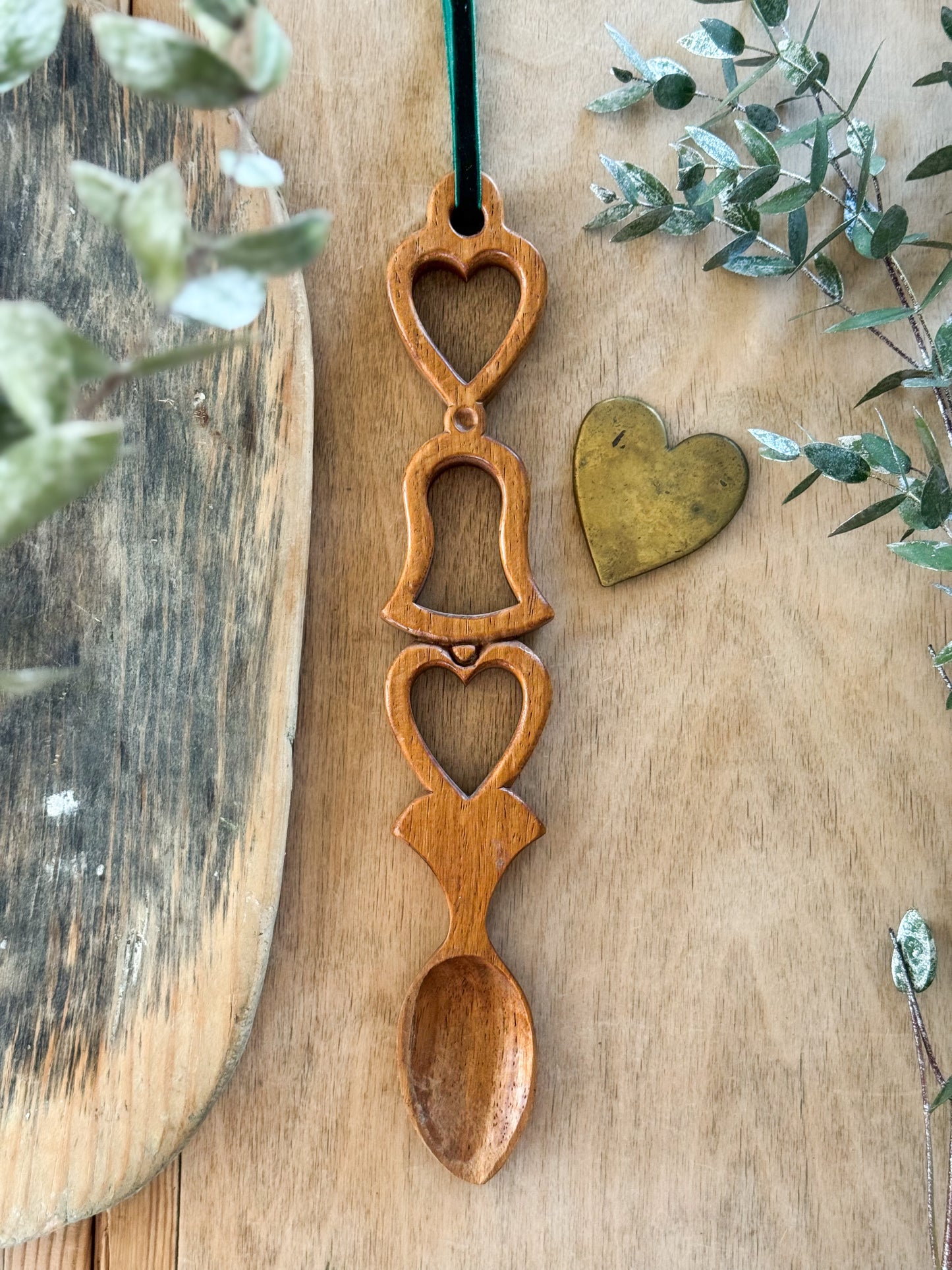 Bells of Love • Clychau Cariad - Vintage Hand-Carved Welsh Love Spoon