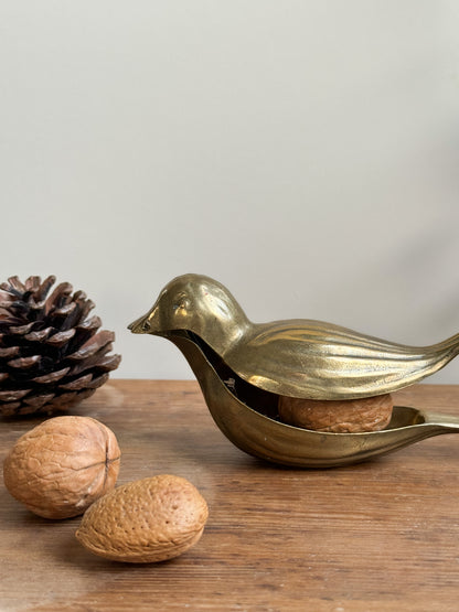Very Rare Midcentury 1950s German Brass Bird Shaped Nutcracker