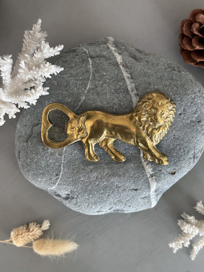 Vintage Solid Brass Lion Bottle Opener