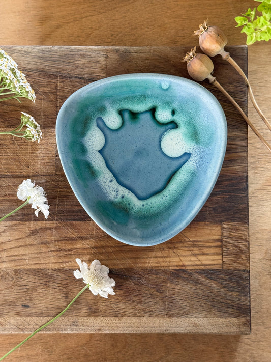 Vintage Studio Pottery Trinket Dish by Lamorna, Cornwall
