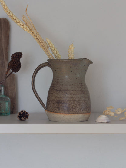 Vintage Studio Pottery Speckled Three-Tone Jug