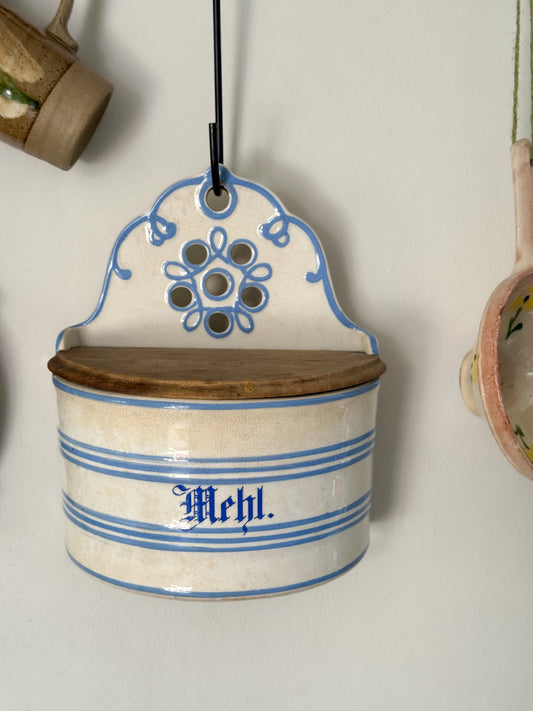 Rare Antique Villeroy & Boch Wall-Mounted Flour Jar – c.1874–1909 | East Berlin