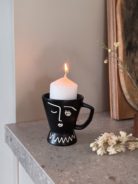 Contemporary French Sculptural Face Mug by Maisons du Monde