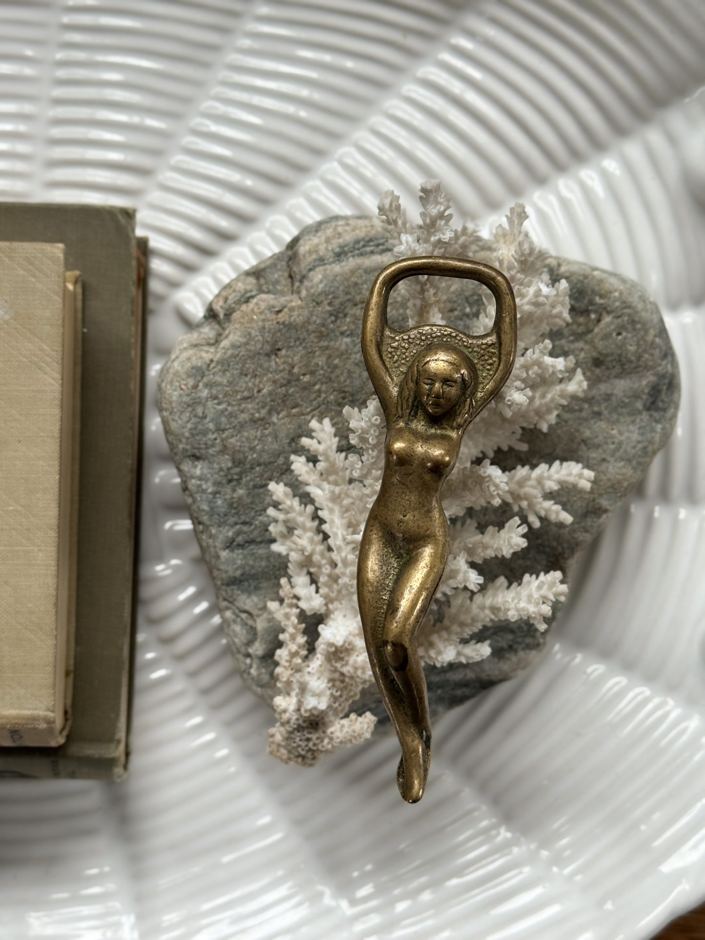 Vintage Art Deco Brass Bottle Opener, Nude Female Form, c.1930s