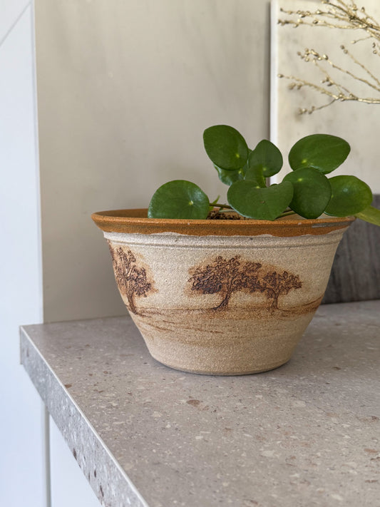 Vintage Welsh Large Studio Pottery Planter Bowl by S.A Lund, Bryn-Y-Groes Crafts