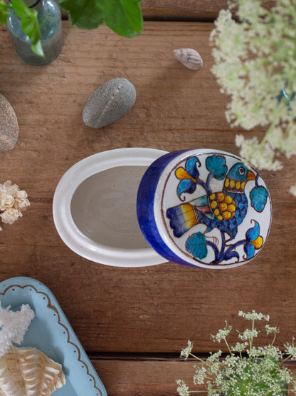 Very Rare Vintage Romano Innocenti Italian Hand-Painted Bird Trinket Box