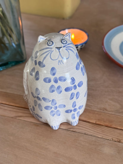 Vintage Studio Pottery Cat Sculpture - Burnham Pottery, Wells (1973)