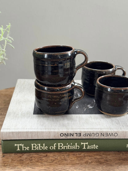 Vintage Studio Pottery Flat White Cups (Set of 4)