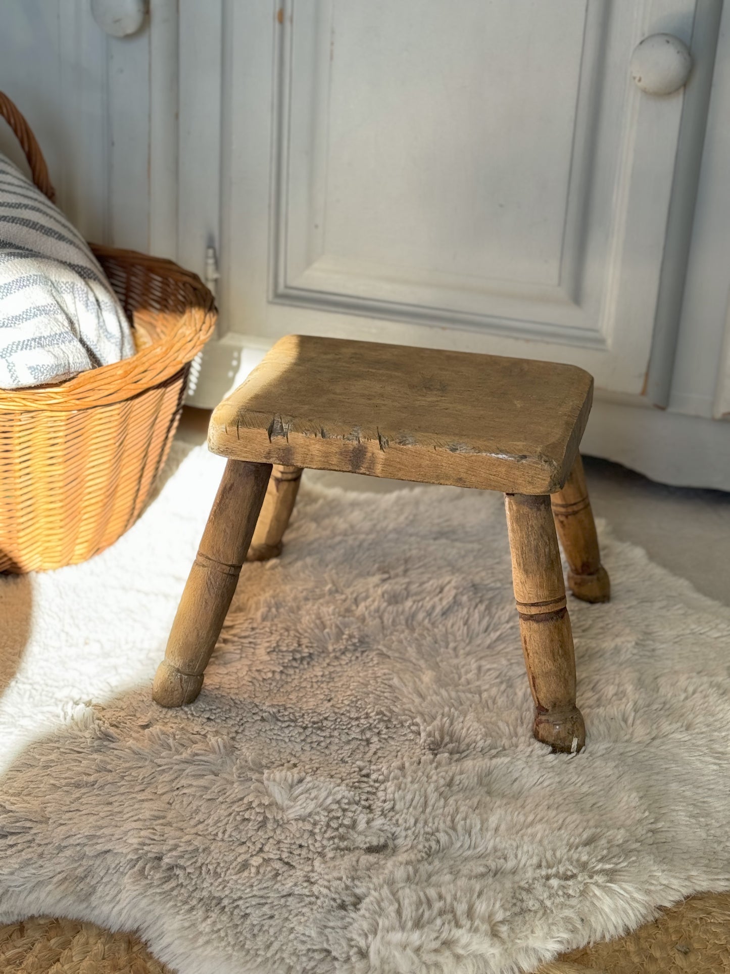 Antique Rustic Pine Milking Stool