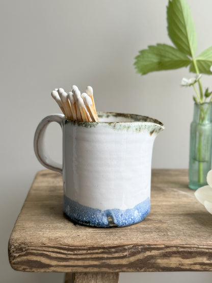 Studio Pottery Two Tone Drip Glaze Creamer