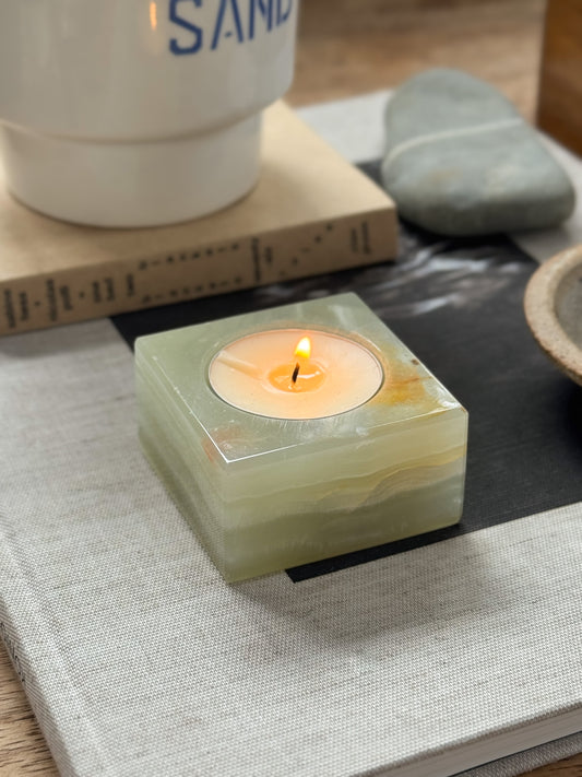 Vintage Polished Onyx Tealight Holder