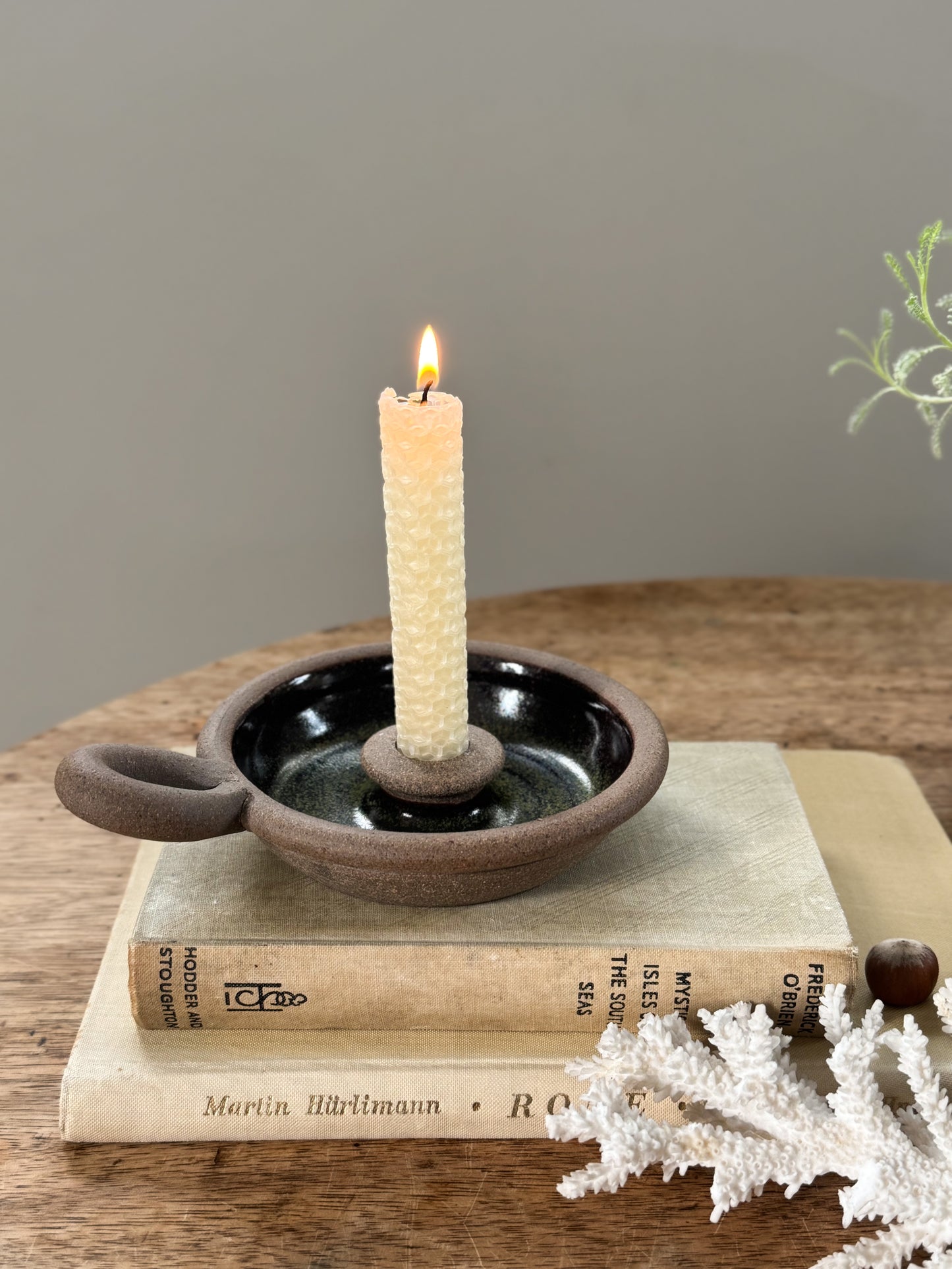 Vintage Studio Pottery Chamberstick - Beresford Pealing, Lyme Potters