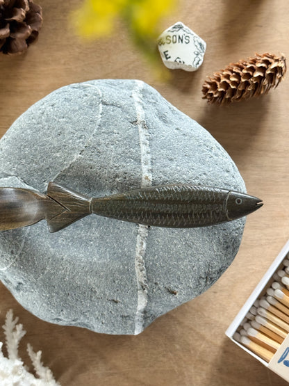 Vintage Hand-Carved Wooden Fish Shoehorn