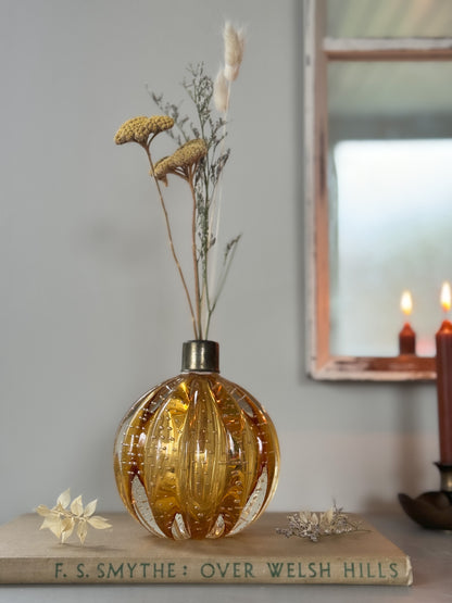 Vintage Murano Bubble Glass Pumpkin Bottle