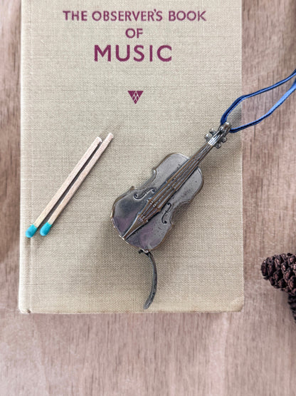 Antique Silver Plated Violin Vesta Case