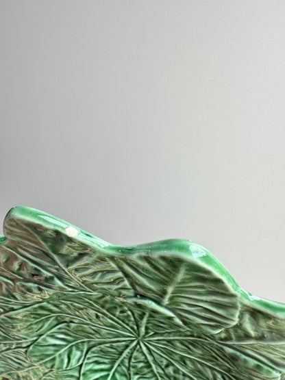 Vintage Portuguese Bordallo Pinheiro Majolica Leaf Plate