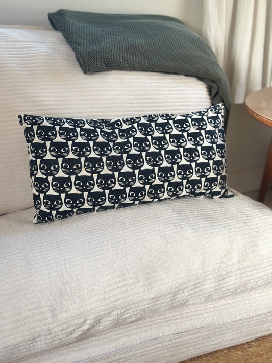 IKEA Black & White Cat Print Bolster Cushion (Discontinued)