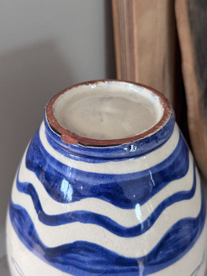 Large Vintage Mediterranean Studio Pottery Fish Vase