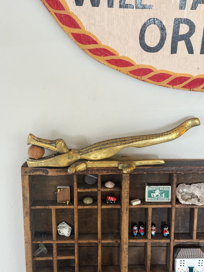 Antique 1920s-1930s Solid Brass Extra Large Alligator Nutcracker
