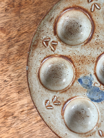 Vintage French Studio Pottery Escargot Dish
