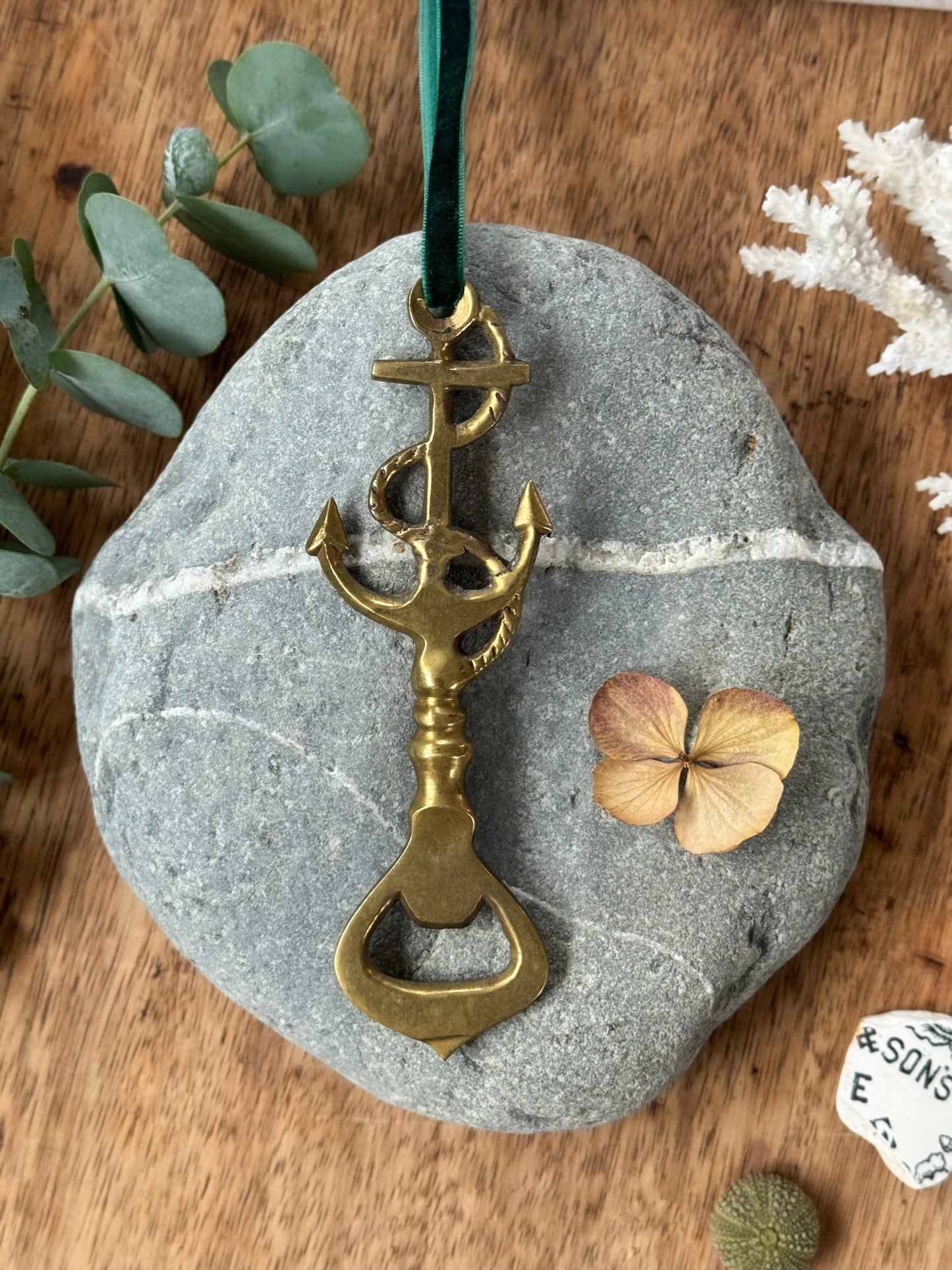 Vintage Solid Brass Anchor Bottle Opener