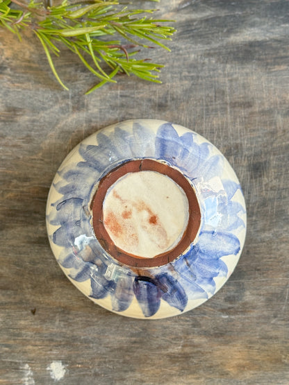 Small Handmade Pottery Floral Serving Bowl