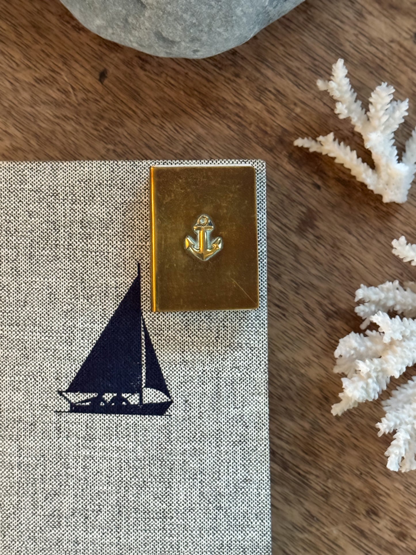 Vintage Solid Brass Anchor Matchbox Cover