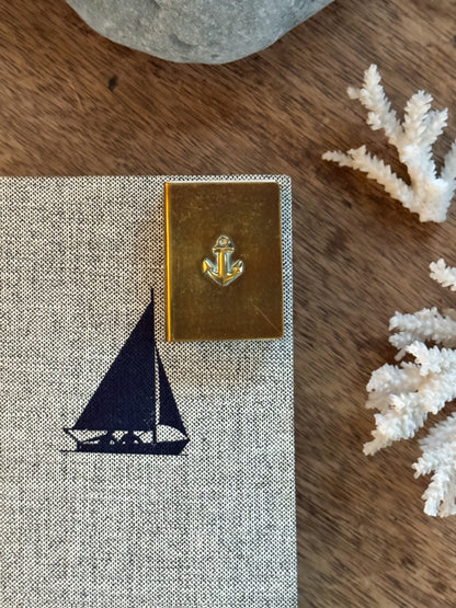 Vintage Solid Brass Anchor Matchbox Cover