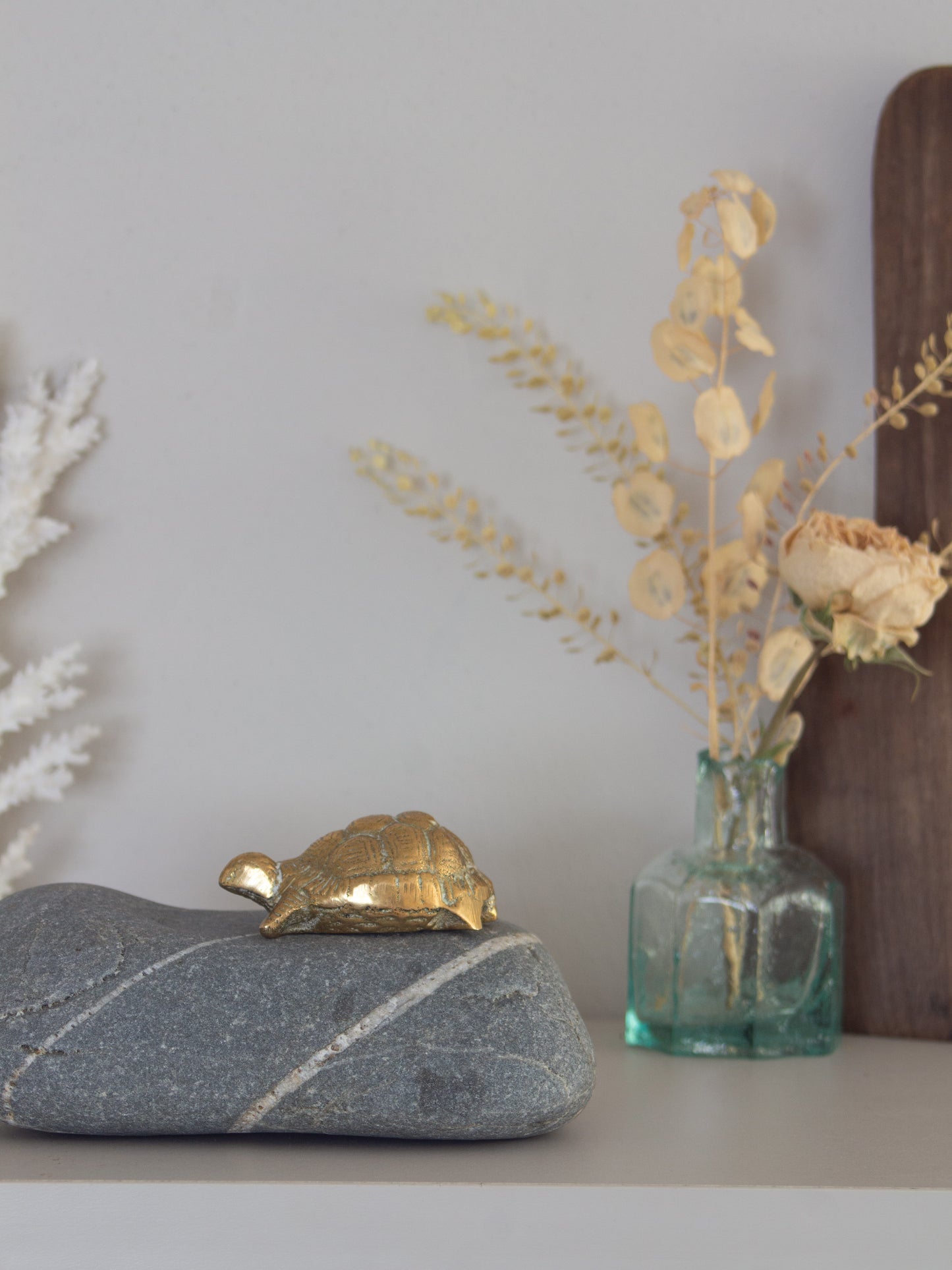 Vintage Solid Brass Miniature Tortoise Figurine