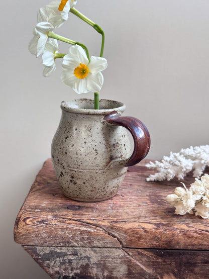 Vintage Speckled Salt Glaze Studio Pottery Creamer