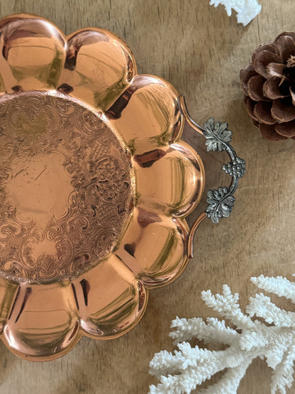 Vintage Solid Copper Scalloped Dish by Venetia Copper, Canada