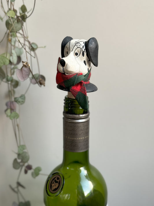 Vintage Ceramic Dalmatian Novelty Bottle Stopper