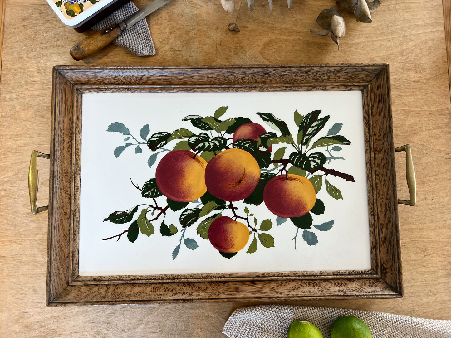 Antique Edwardian Villeroy & Boch Large Peaches Serving Tray