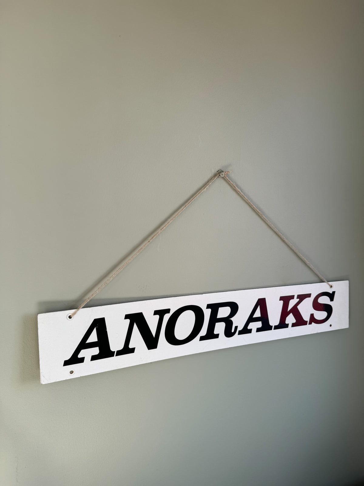 Vintage 1950s Acrylic “Anoraks” Shop Sign