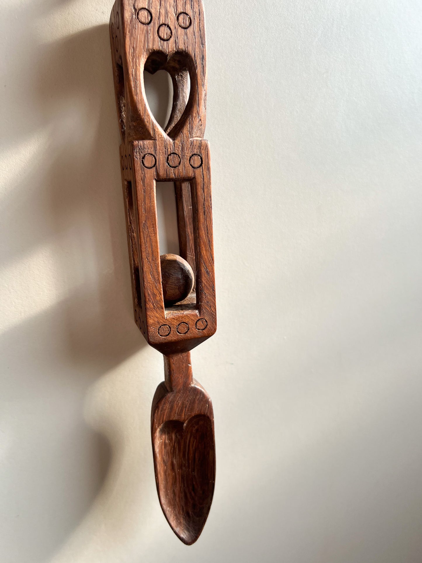 Vintage Welsh Love Spoon • Intricately Carved